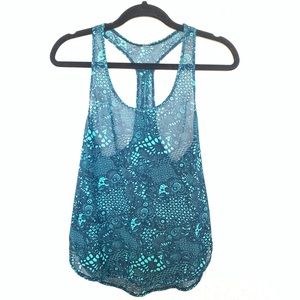 Lululemon Teal sheer tank top